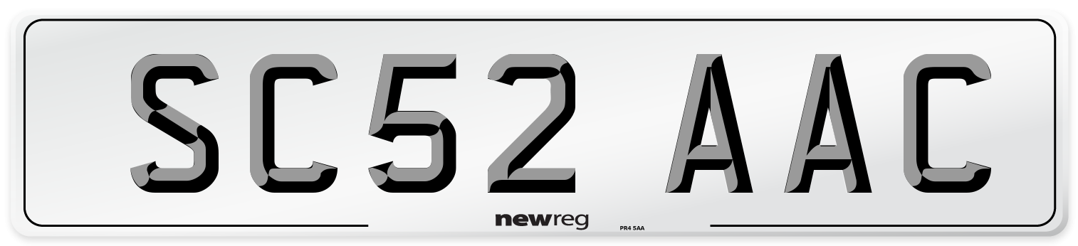 SC52 AAC Number Plate from New Reg
